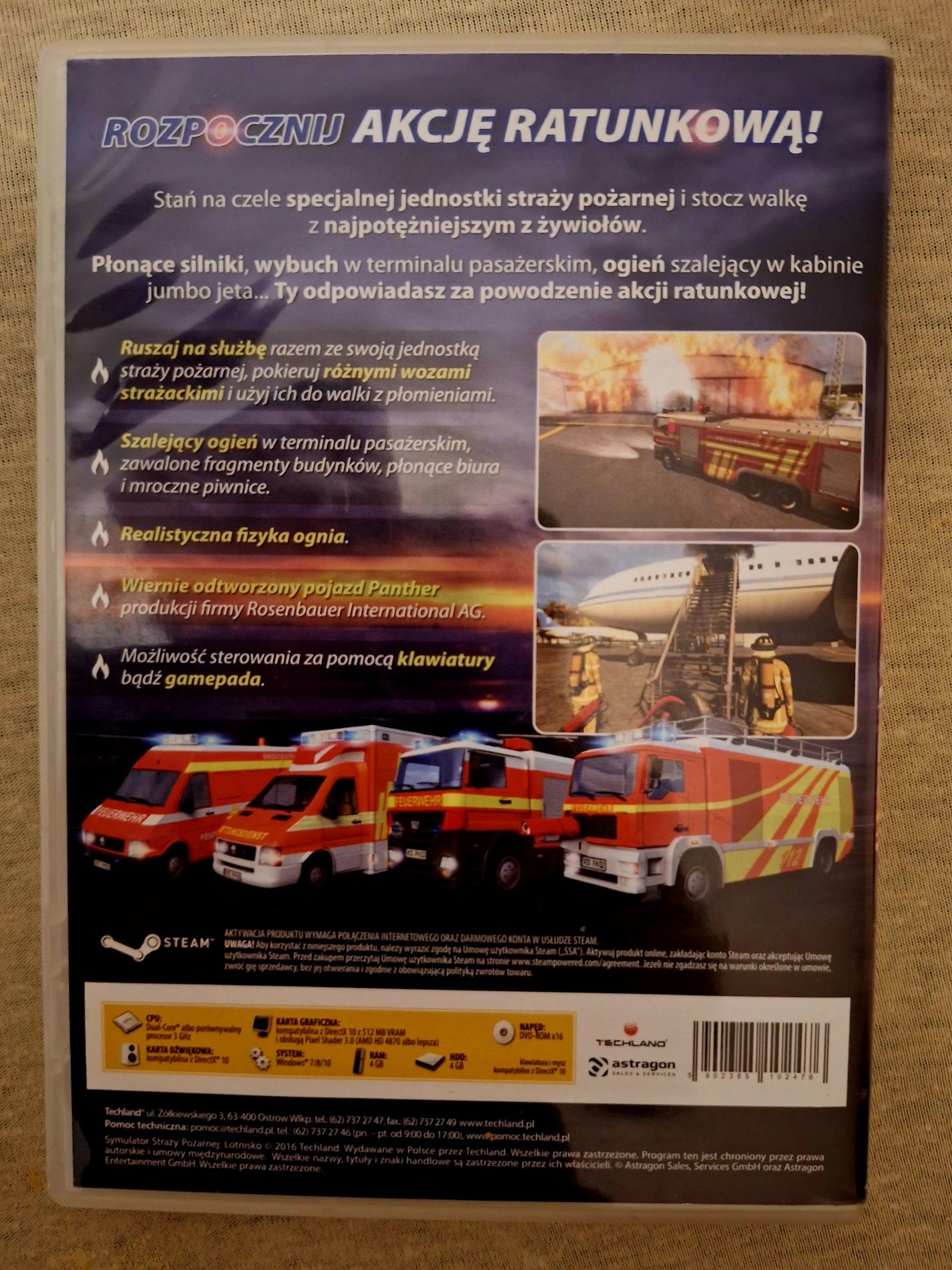 Gra dla dzieci od 7 lat Symulator Straży Pożarnej Lotnisko na Pc DvD