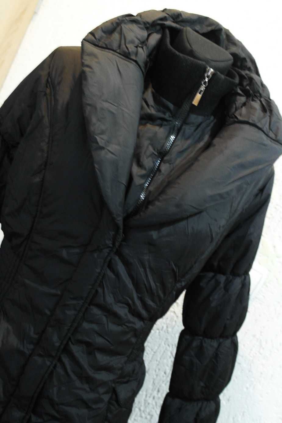Ciepła zimowa czarna kurtka 40