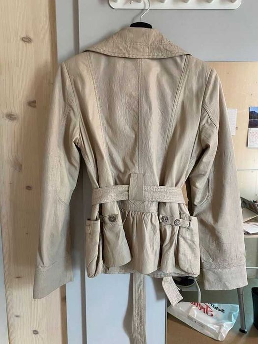 Linda jaqueta vintage de pele genuina