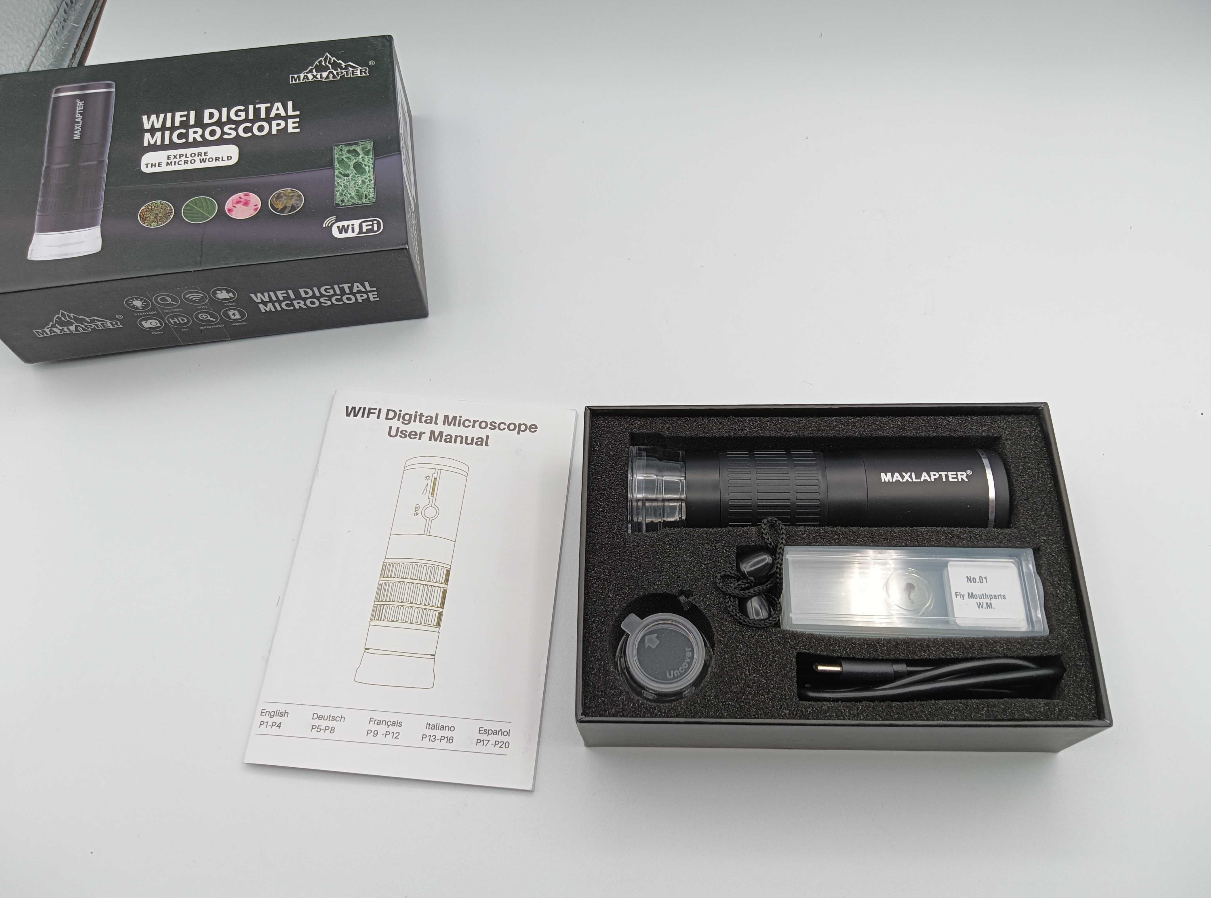 Microscópio digital WiFi MAXLAPTER