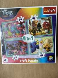 Puzzle 4w1 nowe Trole trolls