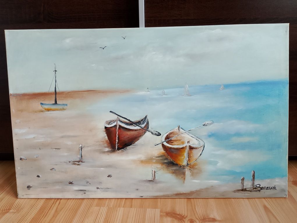 Obraz 80/50 cm Łódki na plaży