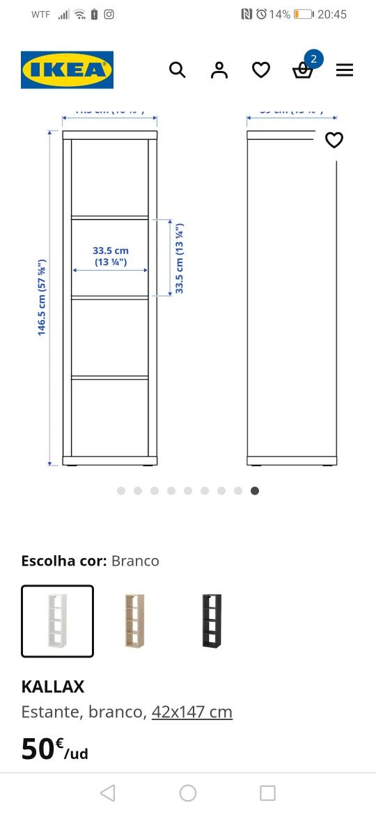 Estante branca da IKEA, como nova