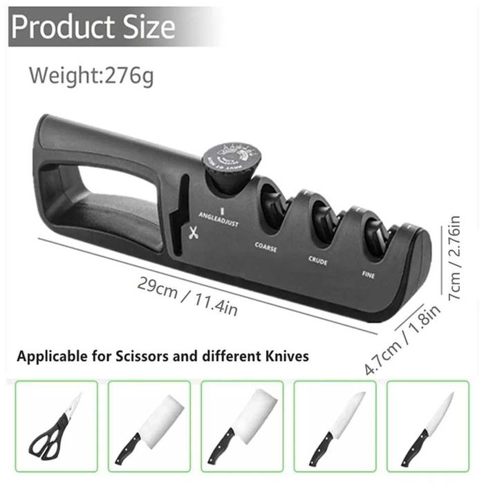 Точилка для ножей и ножниц с регулировкой угла заточки