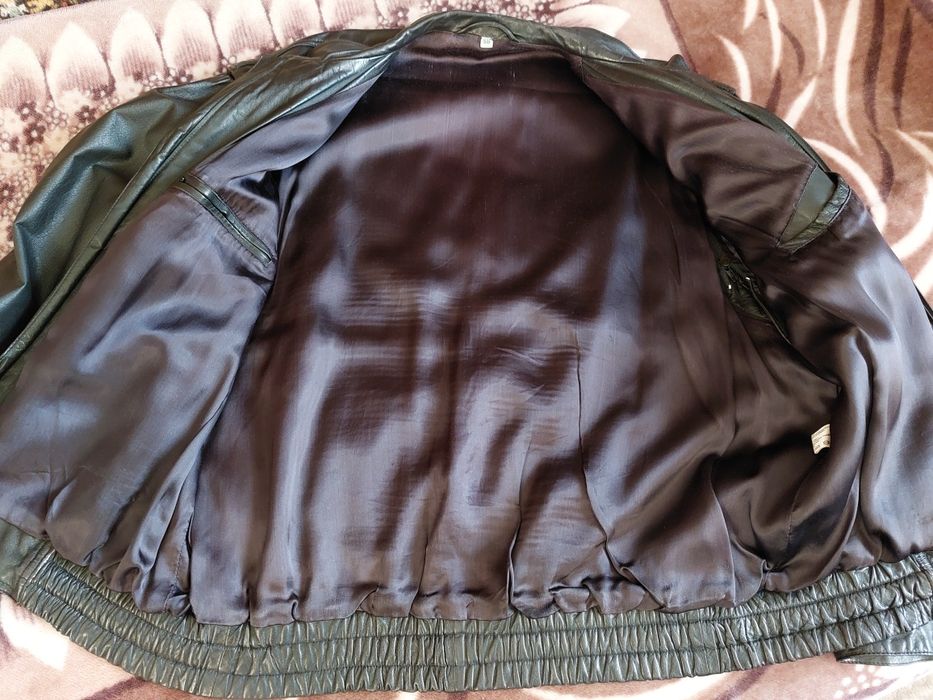 Куртка бомбер чоловіча шкіряна 54 розмір