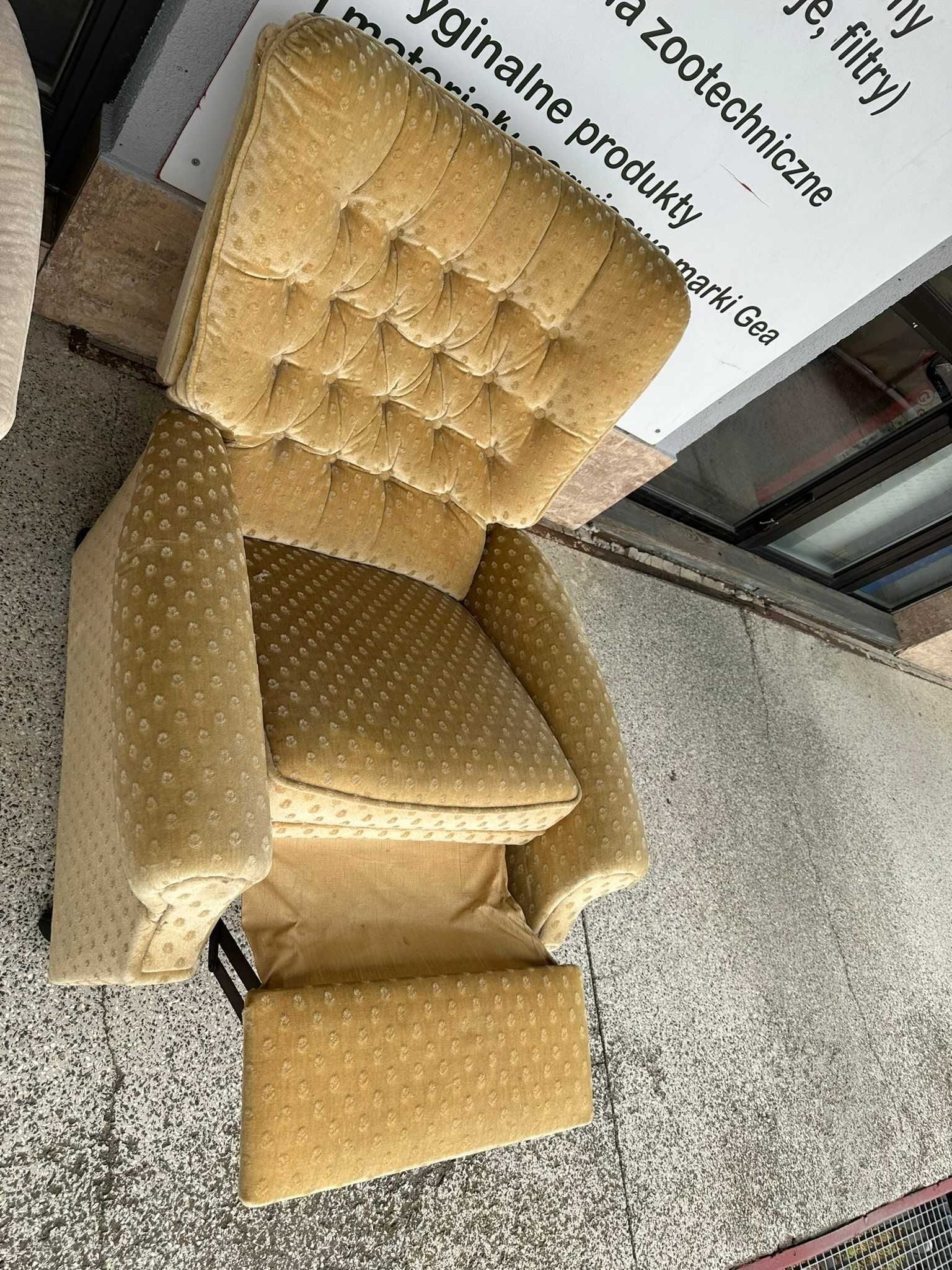 Złoty wygodny fotel RELAX rozkładany ala uszak DOWÓZ