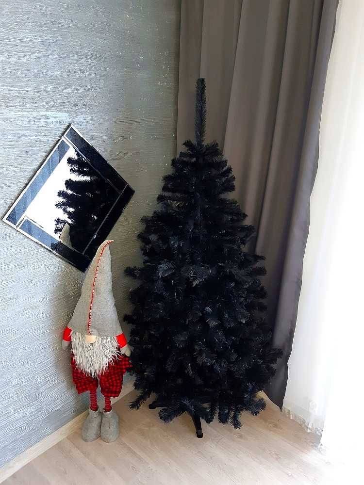 Choinka sztuczna CZARNA gęsta puszysta 220 CM