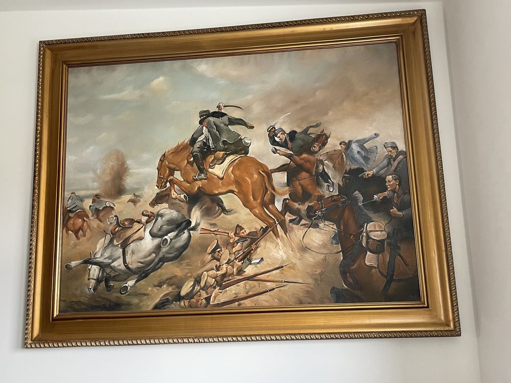 Szarża Ułanów pod Rokitną , 1934 Kossak / Turski obraz olejny