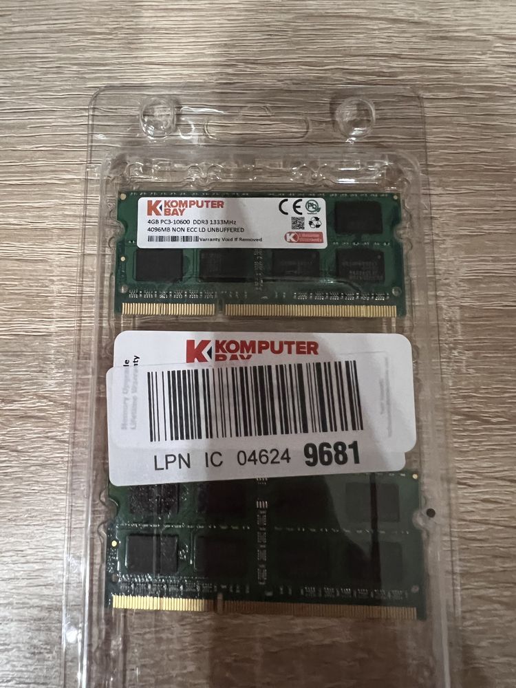 2 kostki RAM Komputer Bay 4 GB PC3-10600 DDR3 1333MHz