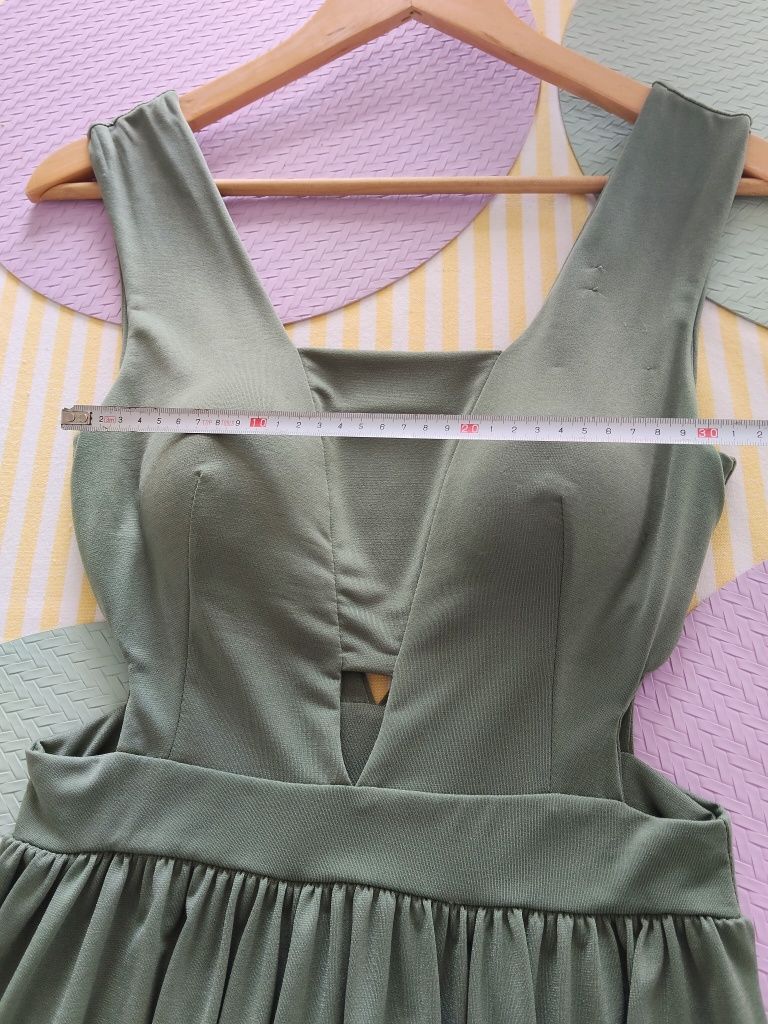 Sukienka zieleń butelkowa khaki