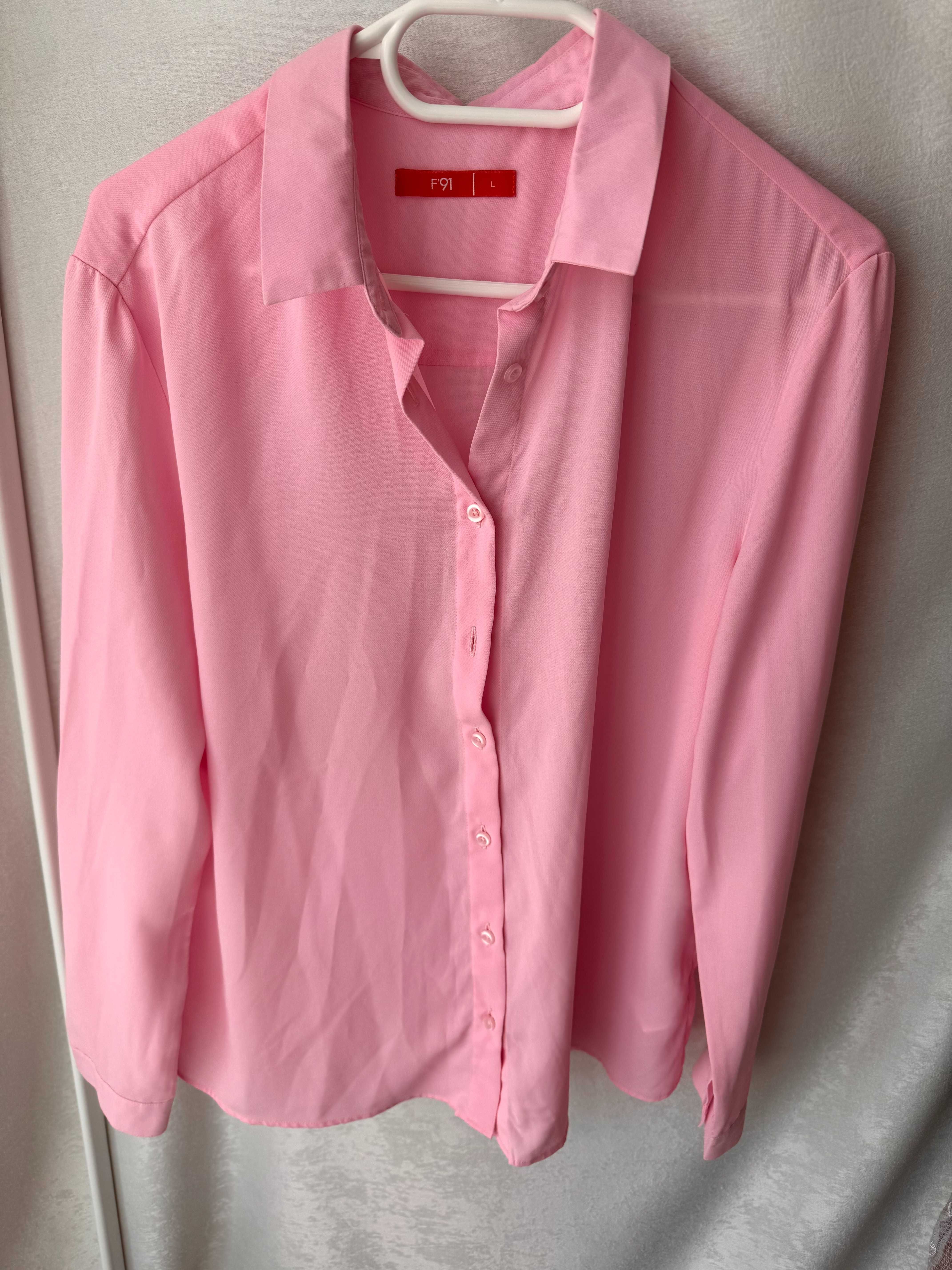 Рожева блуза класичного крою