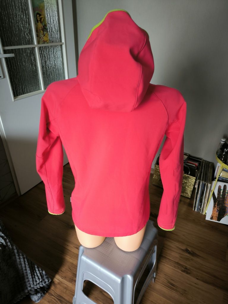 Quechua softshell damski XS/S różowy na polarze z kapturem