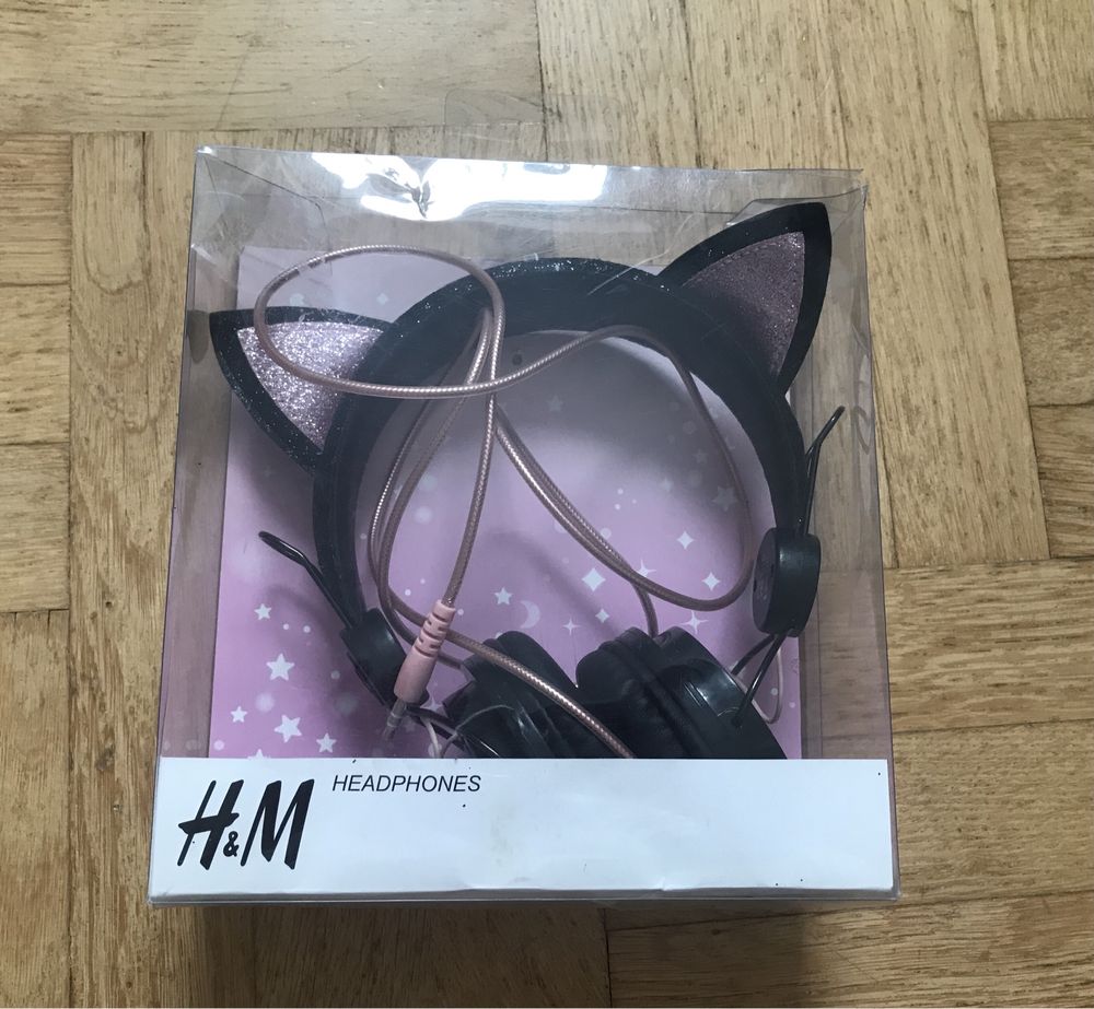 Kocie słuchawki nauszne firmy H&M