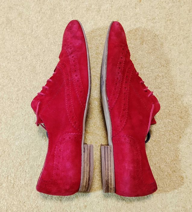 JHAY EU 43 (Made in Spain) для Crispins — червоні замшеві броги туфлі