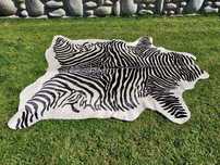 Skóra z Zebry Dywan Skóra Naturalna Zebra Skóra Bydlęca Wzór Zebry