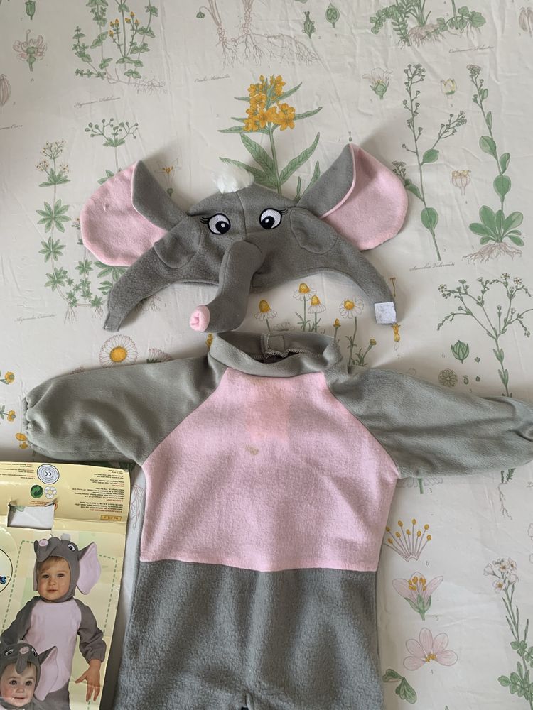 Disfarce elefante para bebé 6/12 meses