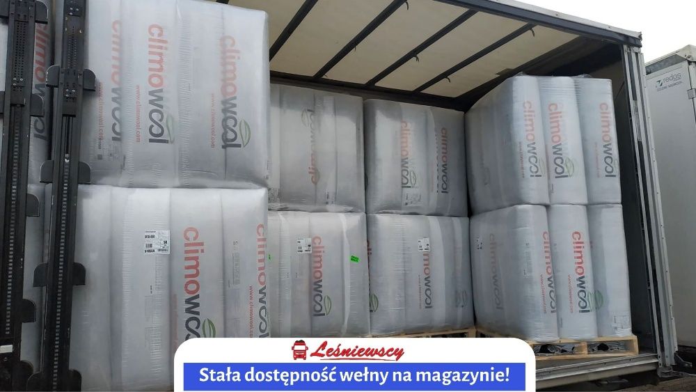 Wełna szklana mineralna WATA mata CLIMOWOOL 035-15cm izolacja poddasza