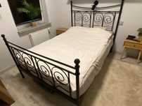 Łóżko metalowe 140x200 + materac IKEA HESSENG