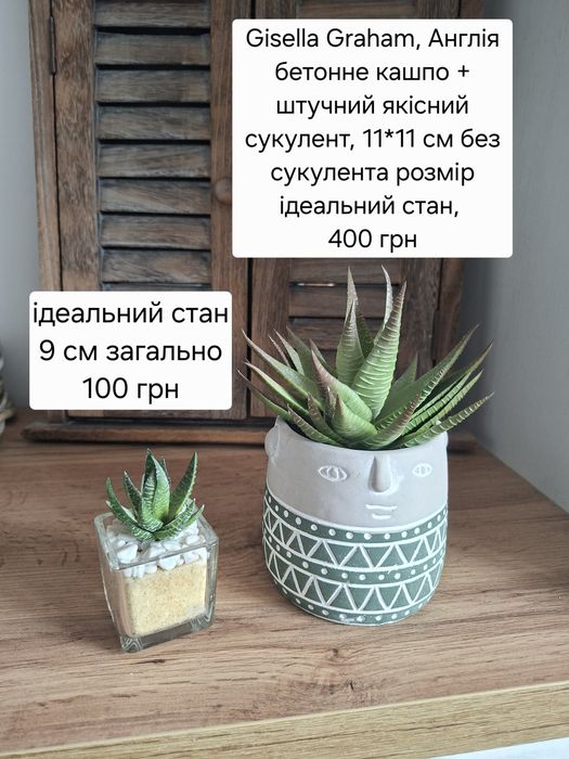 Горщик для квітів кашпо сукулент штучний Gisella Graham