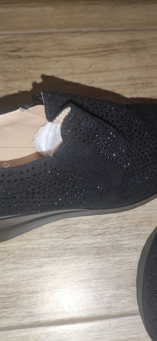 Blik blink mieniące się buty czarne kryształki 39