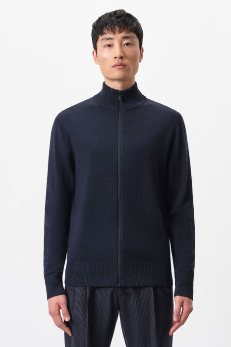 Sweter kardigan na zamek granatowy DRYKORN L