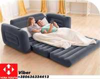 Надувные диваны Intex, Флокованный диван трансформер 2 в 1