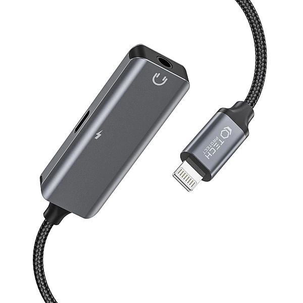 Adapter Tech-Protect UltraBoost audio Lightning (męski) / mini jack 3.