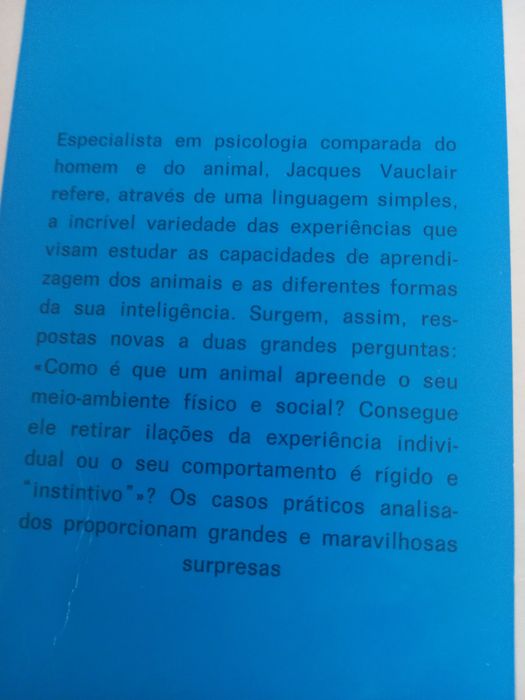 A Inteligência dos Animais de Jacques Vauclair