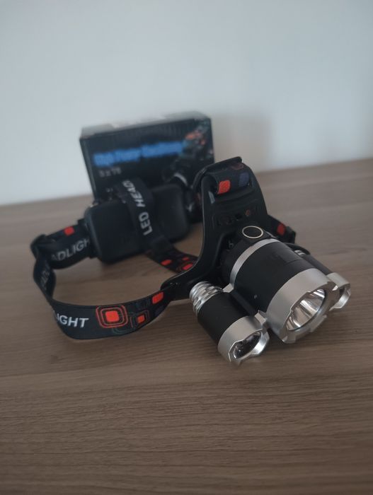Latarka czołowa, na głowę, led, czołówka, mocna