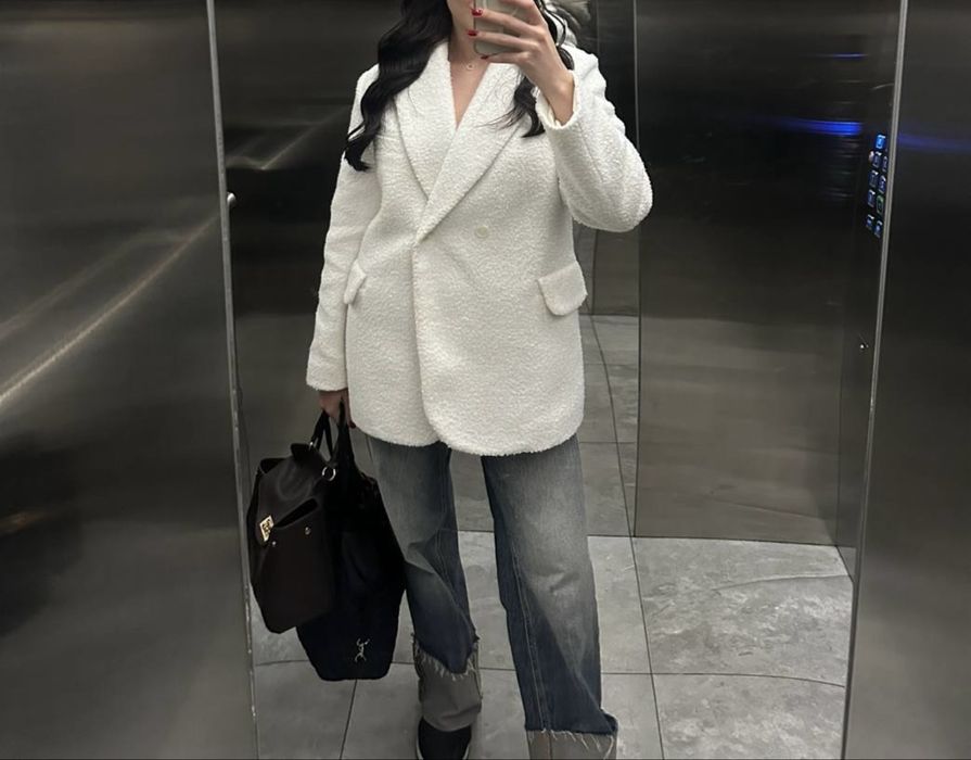 Пальто піджак з підкладкою молочне