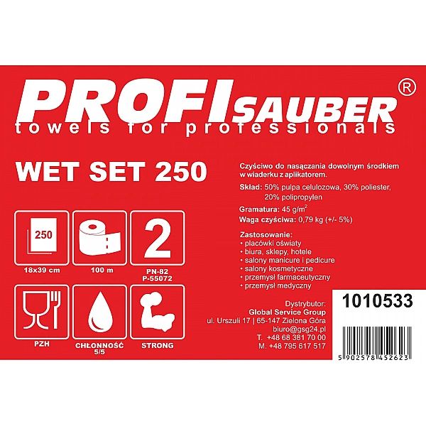 Ściereczki w wiaderku z dozownikiem do nasączania ProfiSauber WET SET