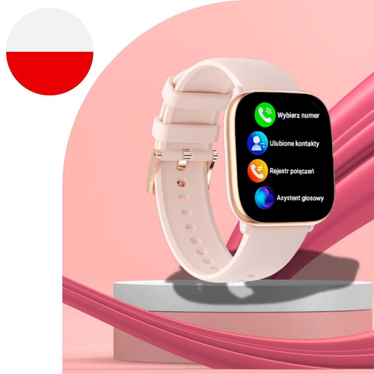 Smartwatch Zegarek Damski Polskie Menu Rozmowy Powiadomienia Amoled PL