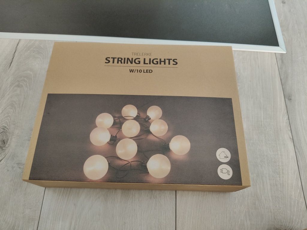 Sznur lampek LED świetlny taras balkon