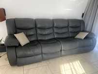 Sofa ze skóry naturalnej elektrycznie rozsuwana