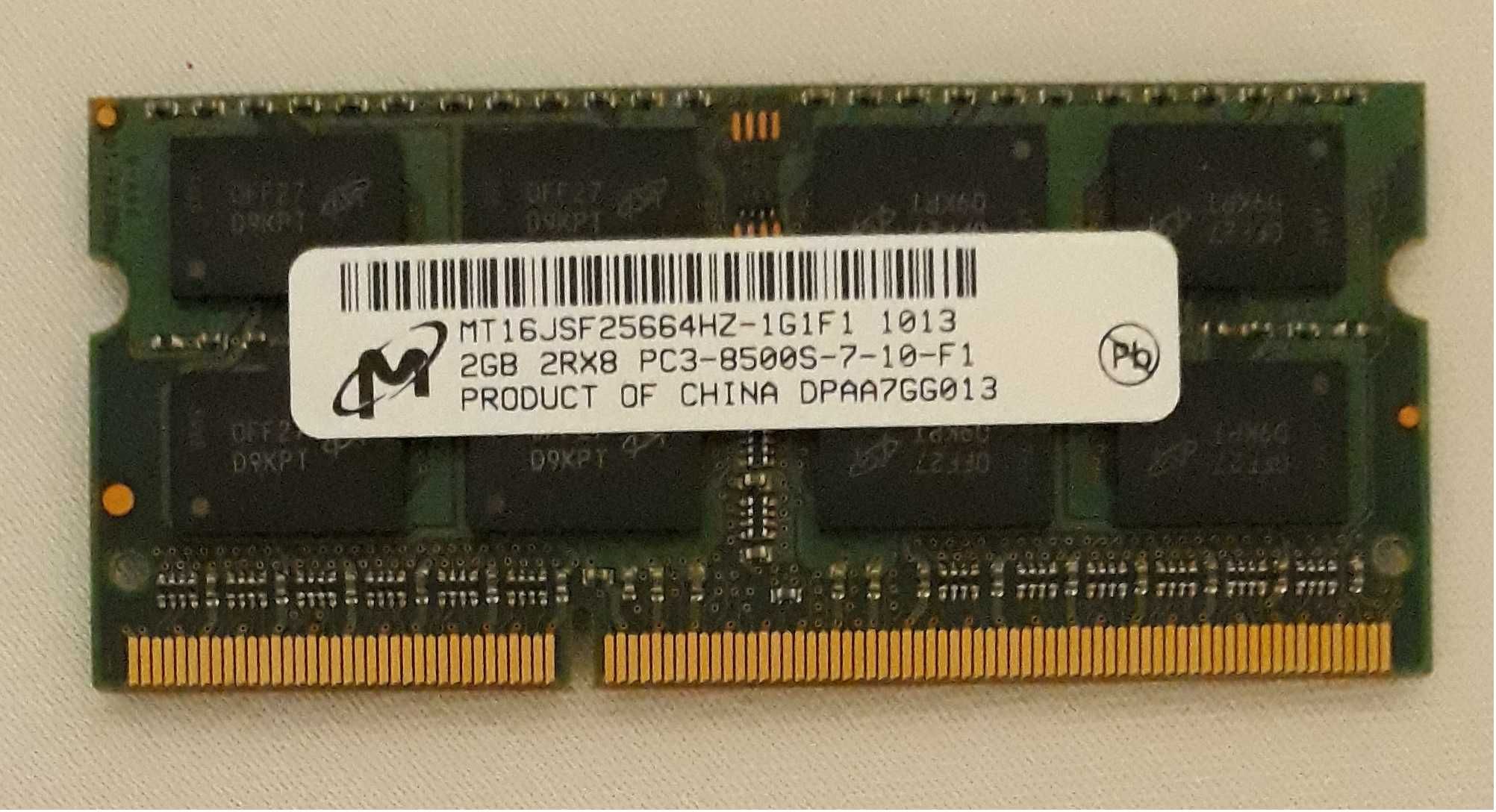Pamięć RAM do laptopa Micron 2GB DDR3