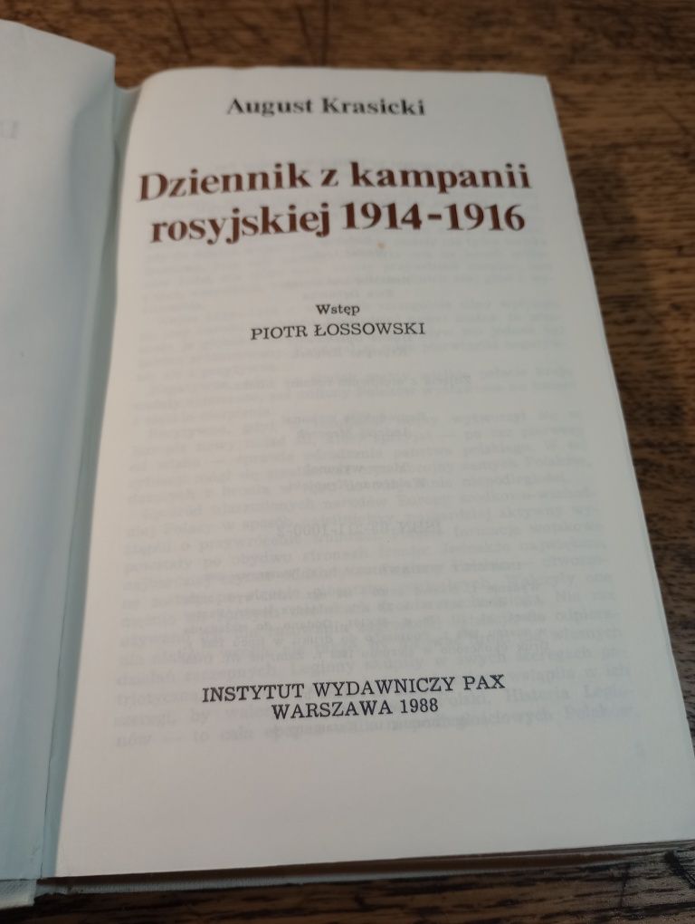 Dziennik z kampanii rosyjskiej 1914 - 1916. August Krasicki.