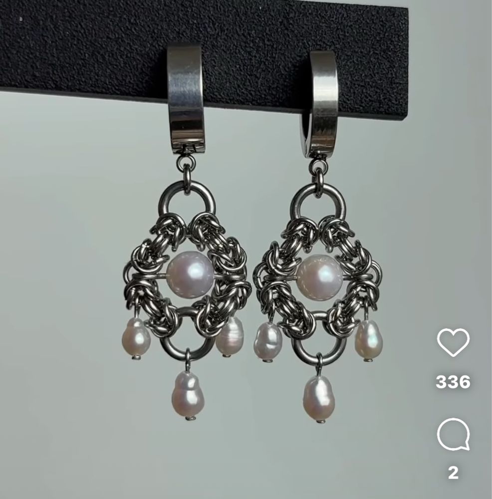 Kolczyki w gotyckim stylu  stylizowany stal perelki
