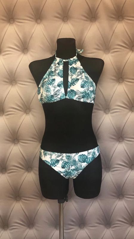 Strój kąpielowy bikini tropikalne liście top XL