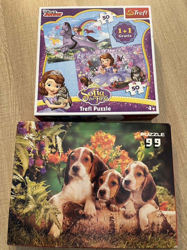 Szczeniaki z mamą (beagle) 99, Księżniczka Zosia dwa obrazki 50 puzzle