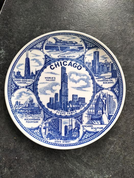 Starocie kolekcja talerz dekoracyjny Chicago