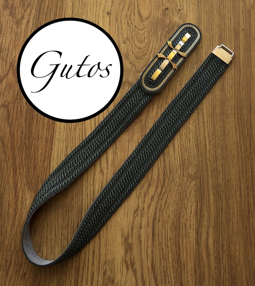 Pasek vintage Gutos sznurek sznurkowy boho hippie szary y2k