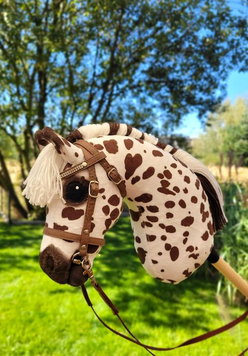 Konik Hobby Horse A4 ręcznie szyty z minky, zestaw z ogłowiem #18