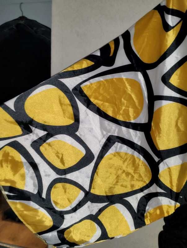 Czarno biało żółta bluzka / nietoperz / kimono z topem 2 w1 rozm m/l