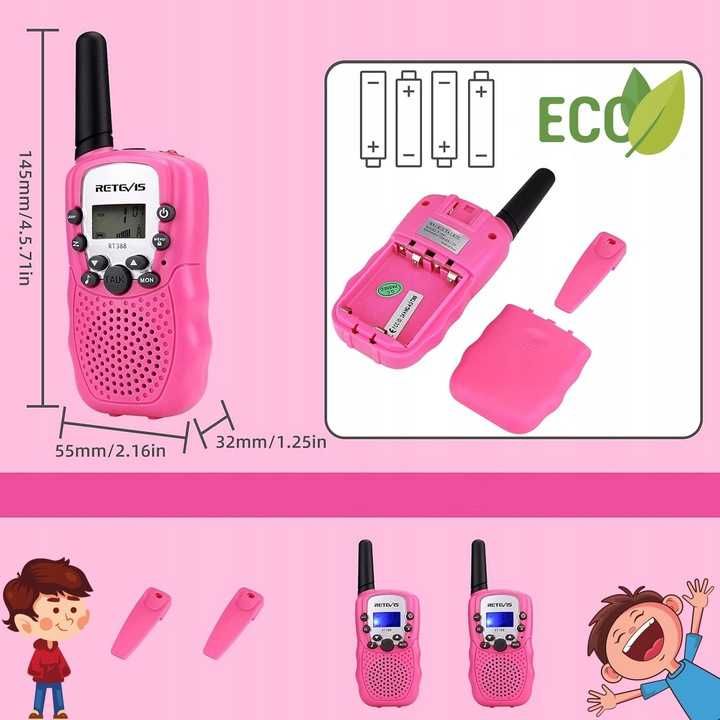 WALKIE TALKIE dla Dzieci 2szt Łoki Toki Krótkofalówki Zestaw ZASIĘG