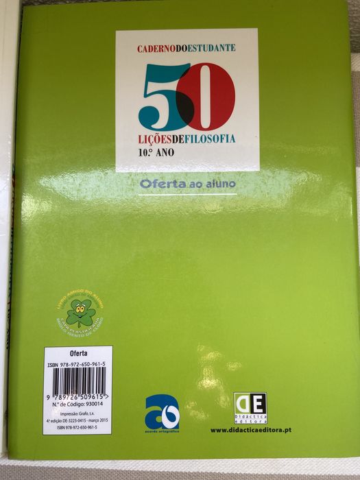Lições de Filosofia de 10 ano, manual e livro do estudante