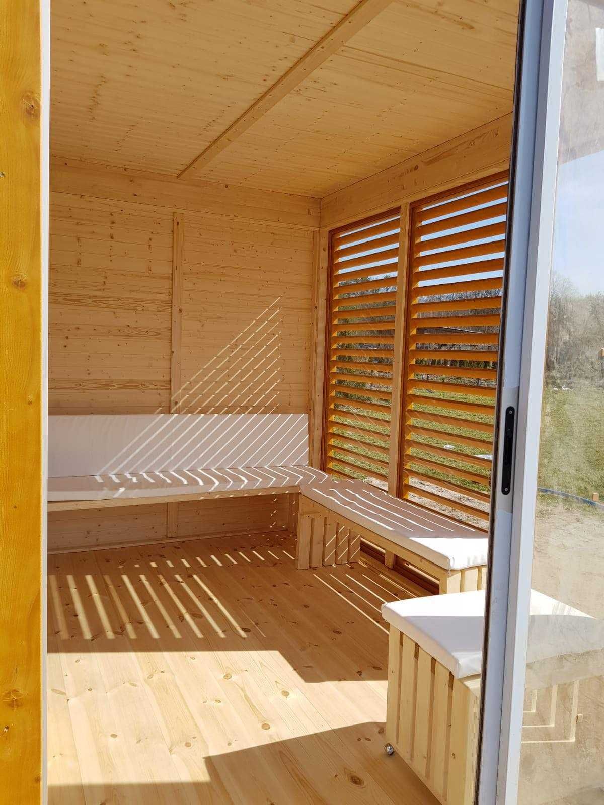 Sauna fińska ogrodowa VIP altana ogrodowa z sauną 4m x3m z prysznicem