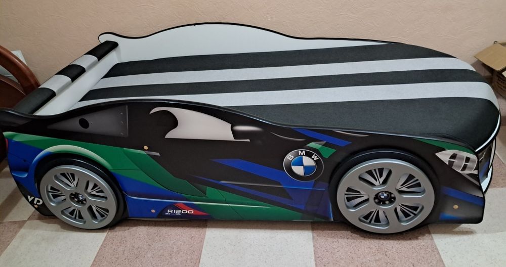 Ліжко машина для хлопців з матрацом ВMW