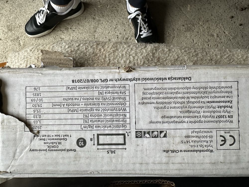 Płytki granitowe płomieniowany jasnoszary, cokoły gratis