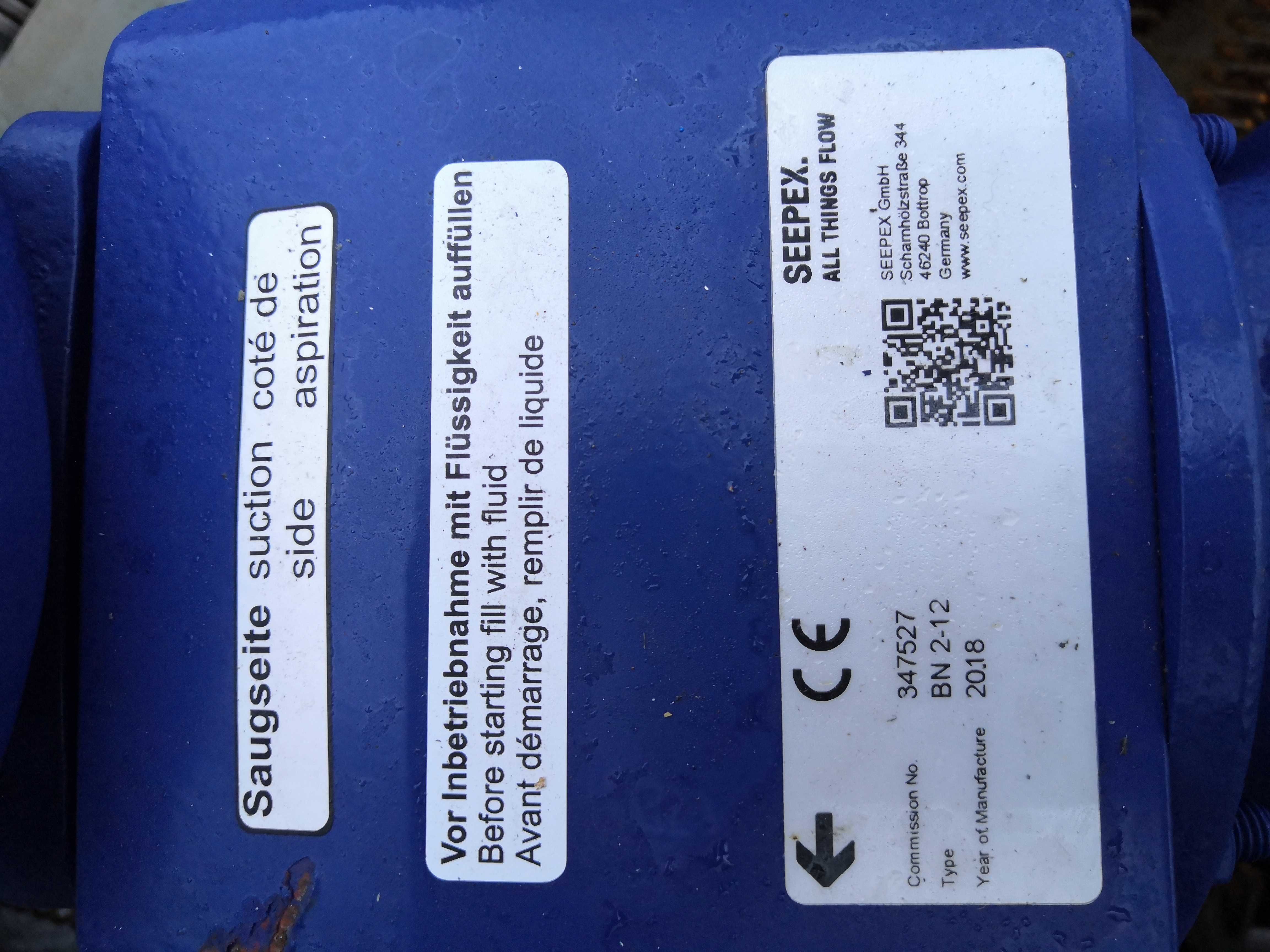nieużywana pompa śrubowa / ślimakowa Seepex BN 2-12