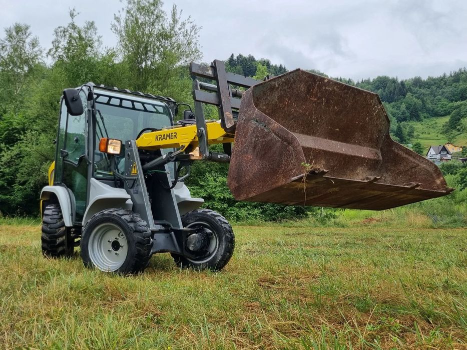 Kramer Ładowarka kołowa 348- 5035 JAK NOWA! 2017r Import Norwegia Łyżka widły  Serwisy Dekra zero luzów i wycieków jak nowa zSalonu Oryginał Norwegia